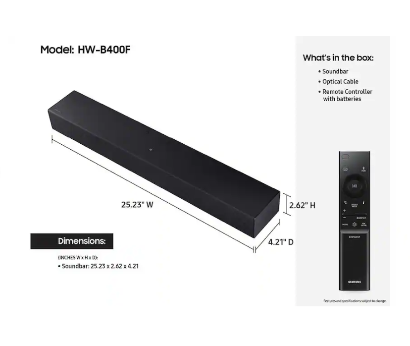 Samsung B-Series Soundbar HW B400F - Image 2